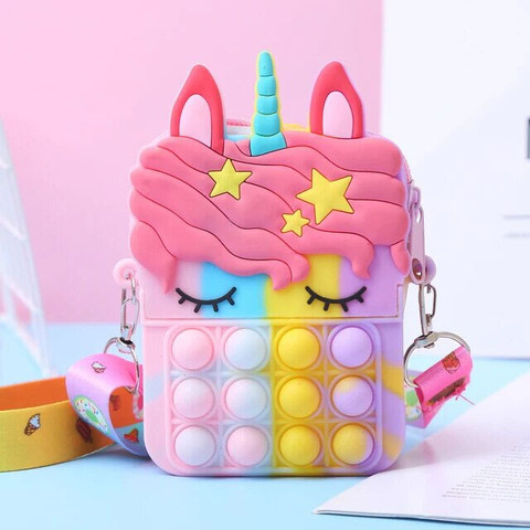 Neel Pop It Bag Unicorn Shape Sling Bag Crossbody