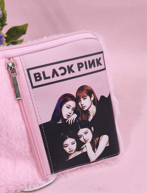 AMANVANI Black Pink Pencil Case Pencil Pouch for Girls Compartments  School Supply for Student, Stationery Box, Cosmetic Zip Pouch Bag Art  Polyester