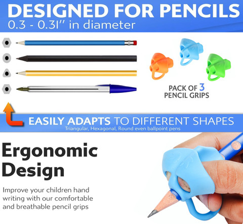 naughty kidz Pencil Gripper For Kids Handwriting Pencil Holder