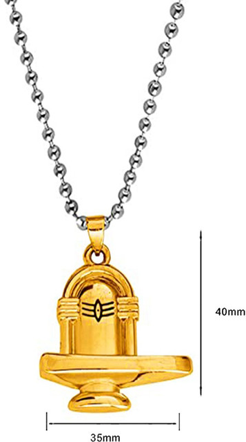 Wood Shivling Locket Mahadev Pendant Shivling Gold Locket Shiva