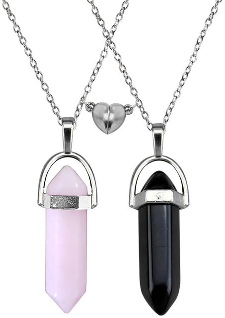 Murliwala Broken Heart Magnetic Hexagonal Glass Crystal Point