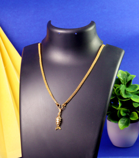 CUTE GOLD One Gram Dollar Pendant Chain for Men and Boys Birthday