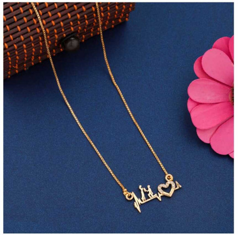 PRIYANKA JEWELS CHAINPENDANT/LOCKET Gold-plated Cubic Zirconia