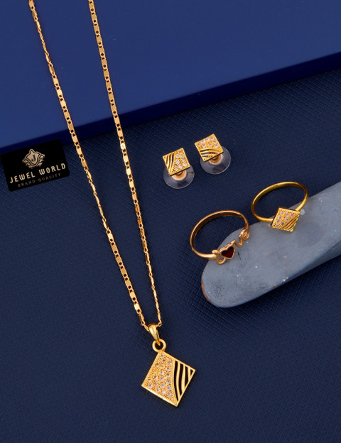 Jewel WORLD Combo of Pcs One pendant locket necklace chain with