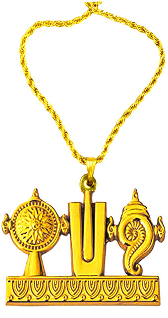 AFH Lord Tirupati Balaji Shanku Chakra Namam Gold Locket Brass
