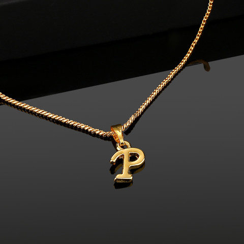 Estele Intital P Letter Pendant for Women Gold-plated Alloy