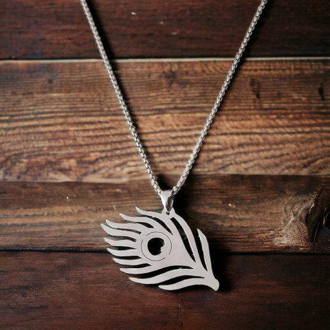 Shiv Jagdamba Sterling Silver Stylish Design Peacock Feather