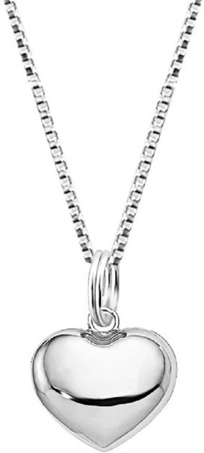 Parnika Cute Silver Heart Pendant cum Chain Necklace (18 Inches) Hallmark  Pure Sterling Silver Pendant Set