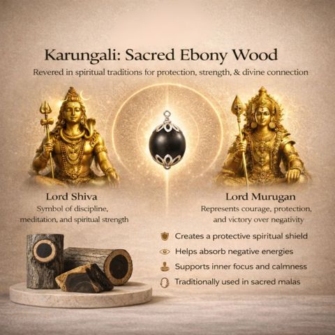VIBESLE Karungali Rudraksha Malai Silver Pendant - Image 6