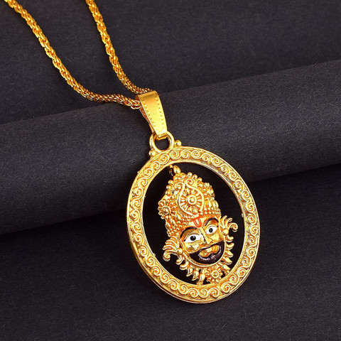 Deary Lord Jai shree Shyam Face Design Pendant Locket01 Gold