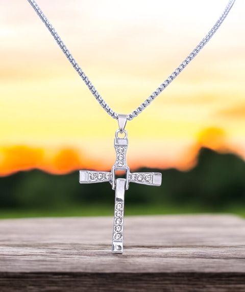 RVM Jewels Vin diesel Fast and Furious Cross Pendant Dominic Toretto Thick  Chain Men Crystal