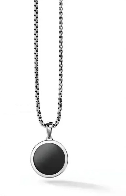 ROOTWAVE Combo of 3 Black Locket with Silver Chain For Men Boys