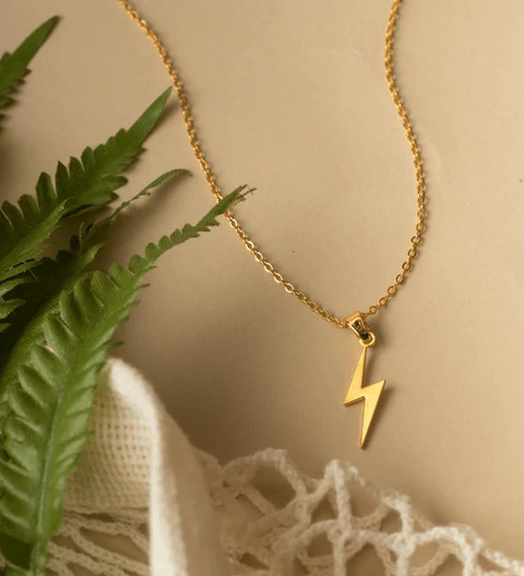 SILVOSWAN Chain Pendant Lightning Bolt Necklace for Men and Women