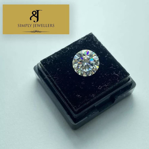 SIMPLY JEWELLERS Loose Diamond Moissanite D Colorless Brilliant