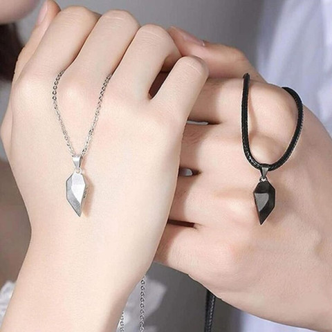 zayraa Pcs Half Heart Couples Necklace Heart Friendship BFF Pendant for  Men Women Stainless Steel Necklace