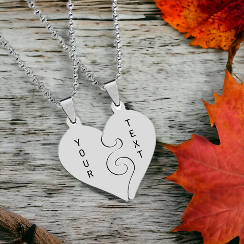 Couple Chain Heart Shaped Pendant For Couples M Men Style