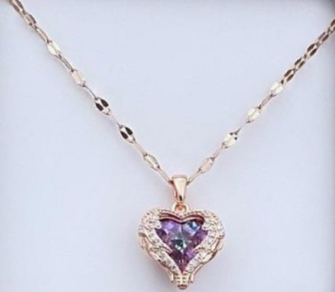 Rose Gold Necklace Kay Jewelers Purple Heart Necklace Kiyu Ziyu AJ