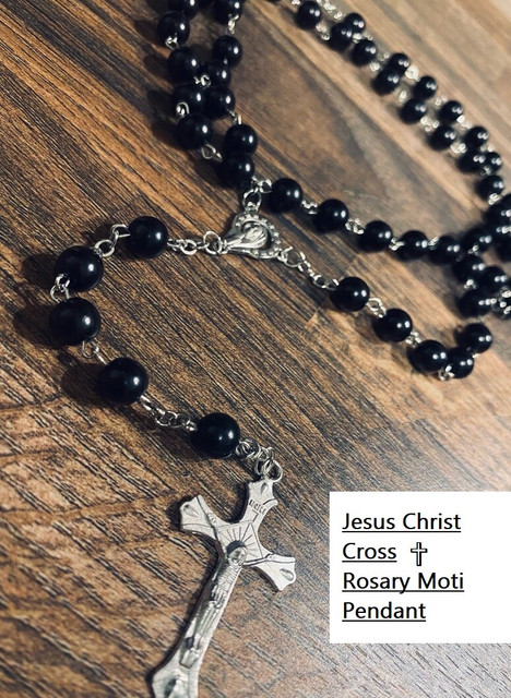 vs unique collections Black (8mm) Rosary Moti Lord Holy Jesus