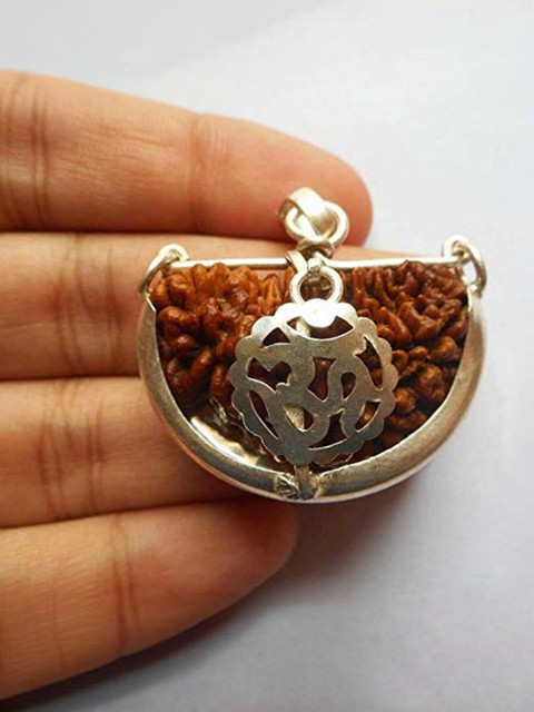 shahinpearlmart OM Ek Mukhi Rudraksha Big Size Bead Pure Sterling