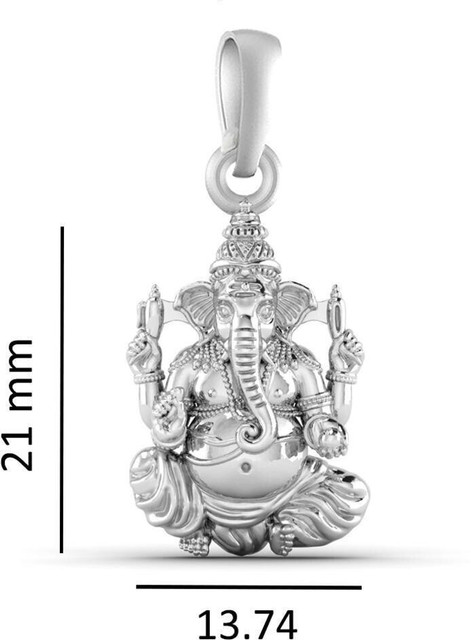 Akshat Sapphire Sterling Silver purity) God Ganesh Pendant