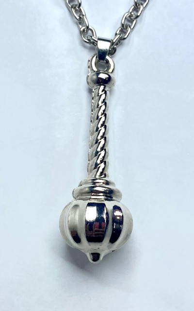 Lyzoo Hanuman Gada Silver Plated Pendant For Boys And Girls
