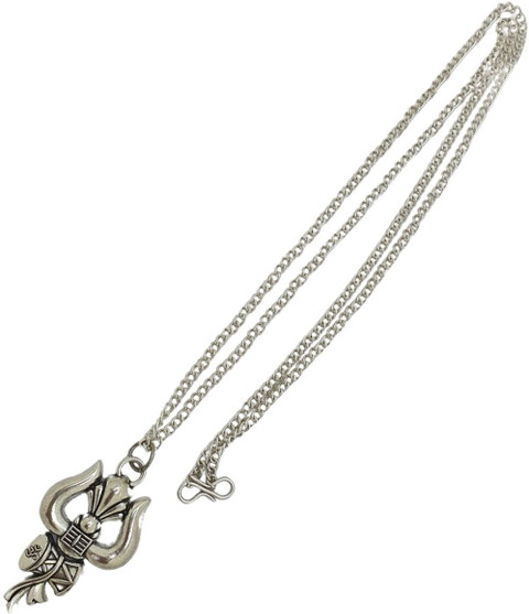 Radhika Collection God Lord Shiva Mahadev Mahakaal OM Name Locket Pendant  With Chain Silver Brass, Alloy Pendant Set