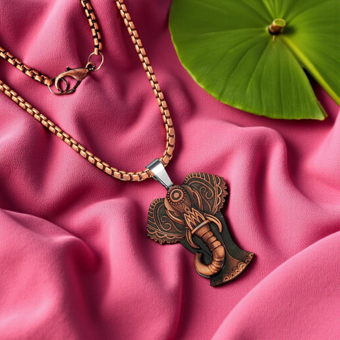 M Men Style Elephant Metal Pendant Necklace Good Luck Charm