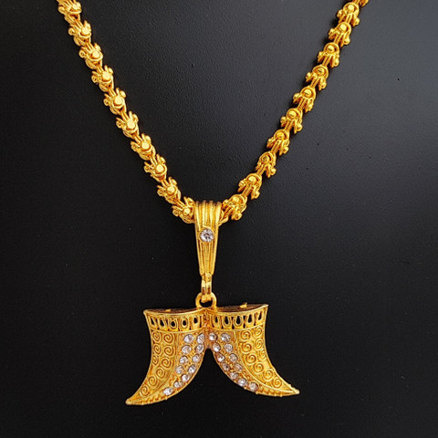 Koolau Double Ended Necklace Chain Pendant Chandramukhi Model Gold