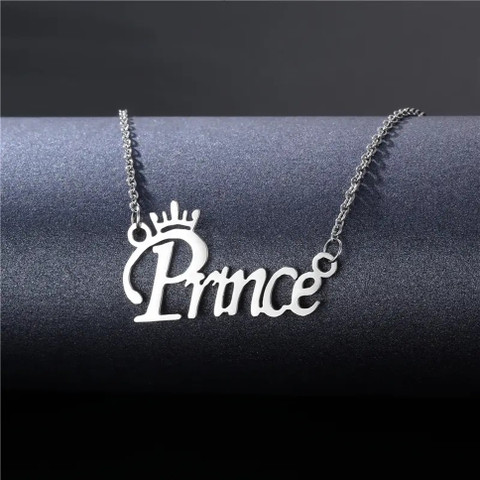 Prince Name Locket Mens Name Necklace Gold LOVE STYLE FONT