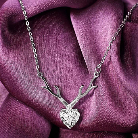 GIVA 925 Silver Anushka Sharma Deer Heart Necklace|Lifetime