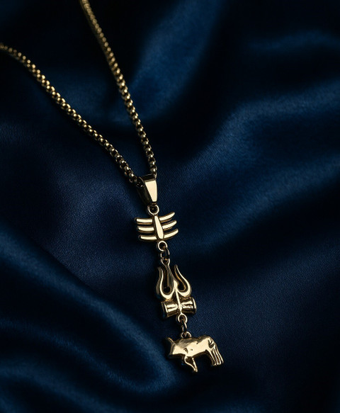 shiva locket gold for men