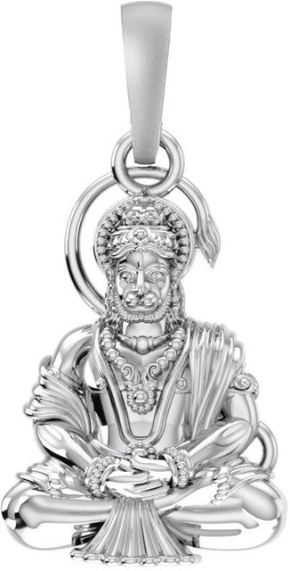 Akshat Sapphire Sterling Silver purity) God hanuman Pure Silver Lord  hanuman Locket for Good Health Wealth Sterling Silver Pendant