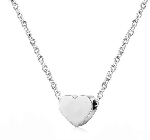 vs unique collections Silver Simple Mini Tiny Heart Charm Choker