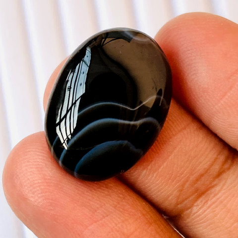 GEMS Black Akik Best Quality 7-Carat Sulemani Hakik Agate Stone