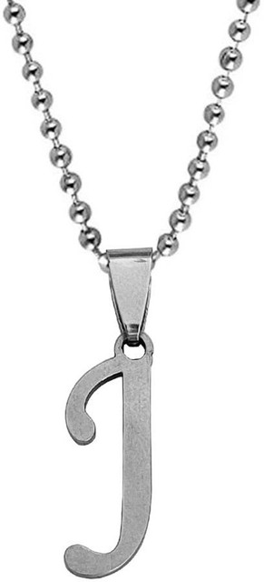 Stylewell Silver Name English Alphabet 'J' Letter Locket Pendant