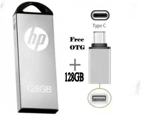 HP 128GB with Type C OTG Connecter 128 GB Pen Drive Compatible with Audio  Player, Desktop Computer, Laptop, Mobile, Tablet USB Metal Case