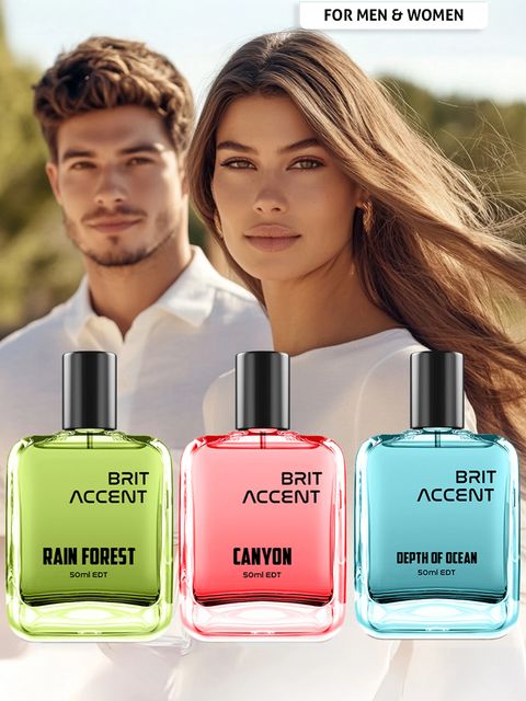 BRIT ACCENT Combo Pack of 3|Depth Of Ocean-RainForest-Canyon|Parfum|Long-Lasting|Premium| Eau de Toilette - 150 ml (For Men) - Image 6