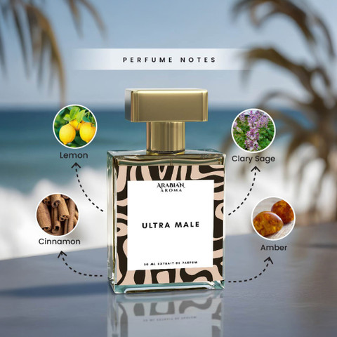 Arabian Aroma Ultra Male Perfume For Men, With Amber, Strong Long Lasting  Fragrance For Him, Extrait De Parfum 50 ml