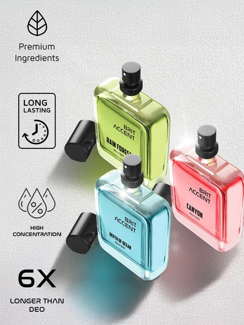 BRIT ACCENT Combo Pack of 3|Depth Of Ocean-RainForest-Canyon|Parfum|Long-Lasting|Premium| Eau de Toilette - 150 ml (For Men) - Image 4