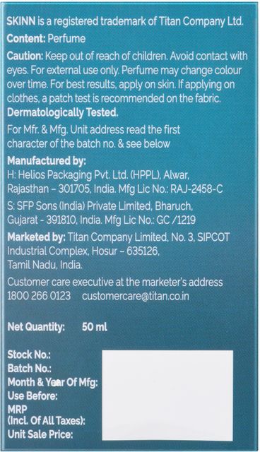 SKINN by TITAN 24 Seven Aqua Eau de Parfum 50ml - Image 7