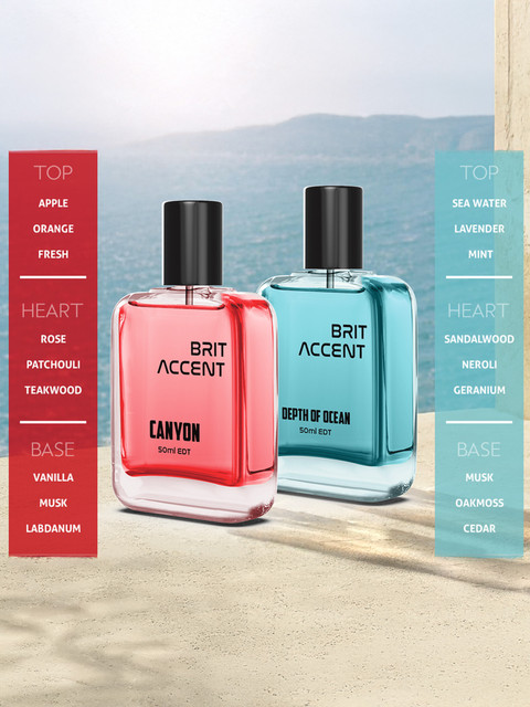 BRIT ACCENT Combo Pack Of 2|Depth Of  Ocean-Canyon|Parfum|Long-Lasting|Specially Currated| Eau de Toilette 100  ml