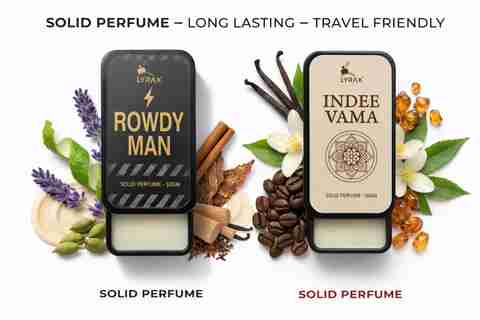 LYRAX Indee Vama & Rowdy Man Solid Perfume | Long Lasting Pocket Perfume (2x10gm) Eau de Parfum - 20 ml (For Men & Women) - Image 3