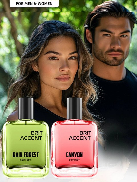 BRIT ACCENT Combo Pack Of  2|Rain-Forest-Canyon|Parfum|Long-Lasting|Specially Currated Eau de Toilette  100 ml