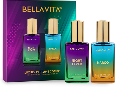BELLAVITA NARCO Perfume NIGHT FEVER Perfume combo|2X20ML|With Citrusy  Woody Notes| Eau de Parfum 40 ml