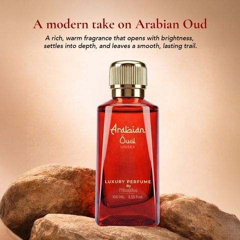 MissBliss Arabian Oud Long Lasting Unisex Fragrance - Sweet Amber & Vanilla Musk Notes Eau de Parfum - 100 ml (For Men & Women) - Image 7
