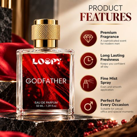 Loopy GODFATHER Long Lasting Perfume for Men Luxury Scent for Daily Use & Occasion Eau de Parfum - 50 ml (For Men) - Image 7