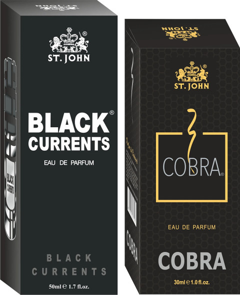 ST-JOHN Cobra 30ml Black Current 50ml Body Perfume Combo Gift Pack Eau de  Parfum 80 ml