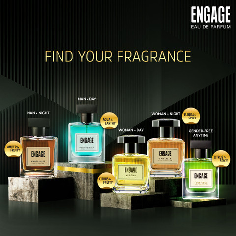 Buy Engage Indigo Skies Perfume,Long Lasting,Fresh and Earthy,For