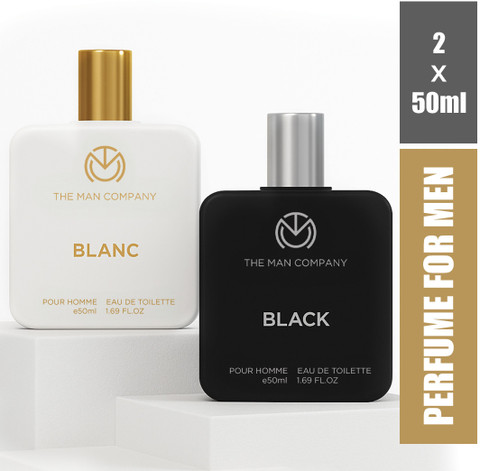 THE MAN COMPANY Blanc EDT (50ml) Black EDT (50ml) Long Lasting Perfume  Gift Set Eau de Toilette 100 ml