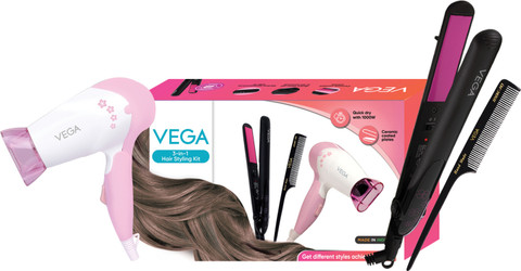 VEGA 3-In-1 Hair Styling Kit (Straightener, Dryer Comb), VGGP-07